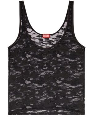 DIESEL Camouflage-Lace Top - Black