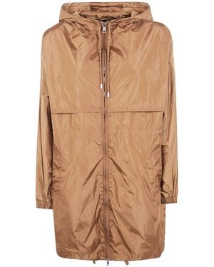 Semicouture Hooded Parka Coat - Brown