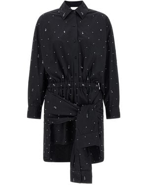GIUSEPPE DI MORABITO Embellished Long-Sleeved Shirt Dress - Blue