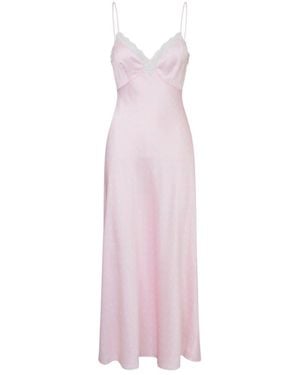 LoveShackFancy Manuela Lace-Trimmed Polka-Dot Maxi Dress - Pink