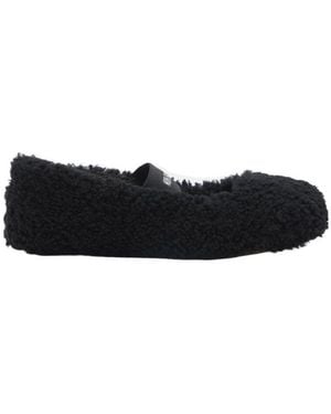 Moon Boot Logo-Printed Strapped Ballerinas - Black