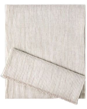 Brunello Cucinelli Striped Linen Scarf - White