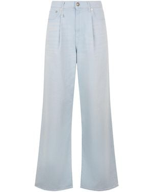 R13 Pleated-Front Jeans - Blue