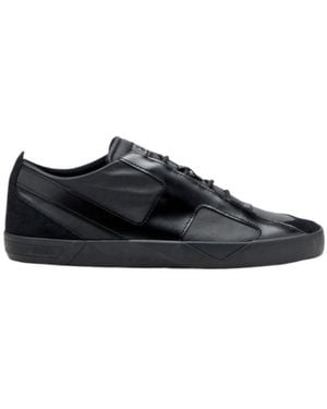 DIESEL Slante Leather Sneakers - Black