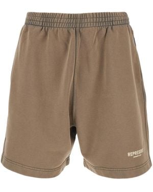 Represent Elasticated Waist Logo Shorts - Natural