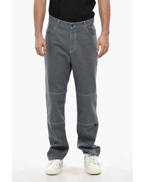 MSGM Regular-Fit Printed Logo Jeans - Gray