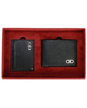 Ferragamo Contrasting Logo Wallet Two-Piece Set - Red