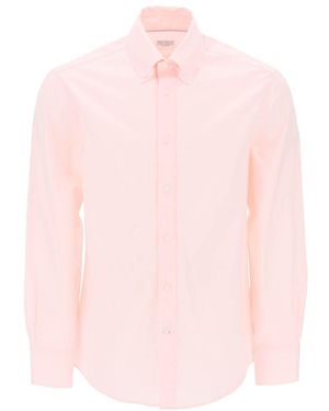 Brunello Cucinelli Cotton Button-Down Collar Shirt - Pink