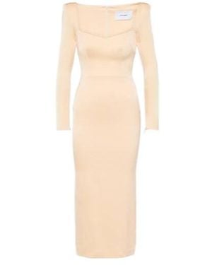 Alex Perry Satin Midi Dress - Natural