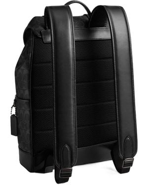 COACH Solid Color Printed Backpack - Black