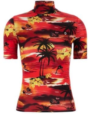 Coperni X Disney Tropical High Neck Fitted Top - Red