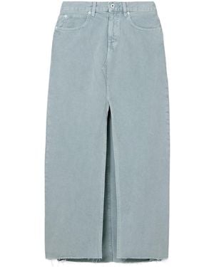 SLVRLAKE Denim Frayed Denim Maxi Skirt - Blue