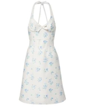 ShuShu/Tong Floral Halterneck Cotton Minidress - White