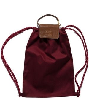 Miu Miu Drill And Leather Trick - Red