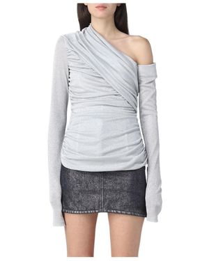 MSGM Draped Straight Hem Top - Gray