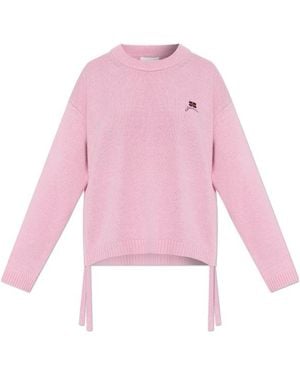 Ganni Side Drawstring Knitted Jumper - Pink