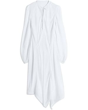 Lemaire Long-Sleeved Creased Bias Dress - White