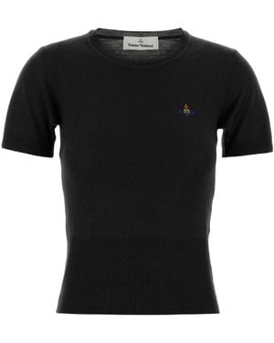 Vivienne Westwood Bea Short-Sleeve Knitted Top - Black