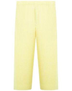 Homme Plissé Issey Miyake Plissé-Effect Trousers - Yellow