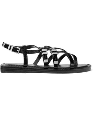 Michael Kors Michael Darrington Crackled Sandals - Black