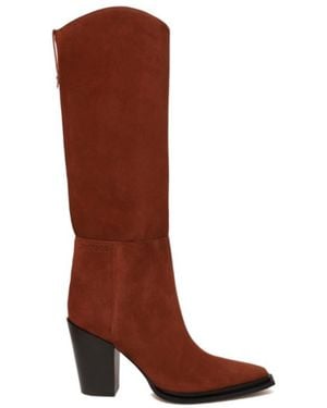 Jimmy Choo Pointed-Toe High Boots - Brown