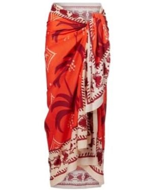 Johanna Ortiz Dance Of Printed Cotton Beach Cover-Up - Red