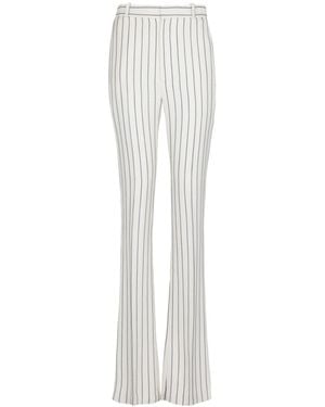 Balmain Straight-Leg Pinstripe Pants - White