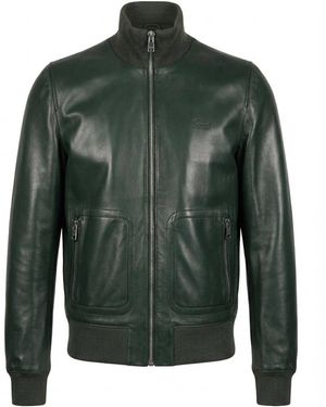 Gucci Logo Leather Jacket - Green