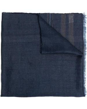 Brunello Cucinelli Lightweight Frayed-Edge Scarf - Blue