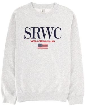 Sporty & Rich Embroidered-Logo Sweatshirt - White