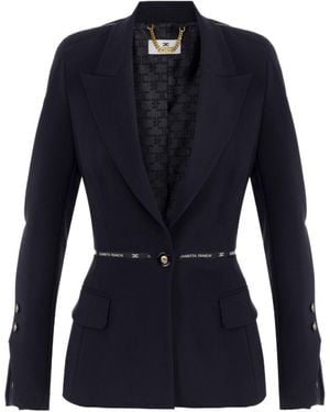Elisabetta Franchi Structured Belted Blazer - Blue
