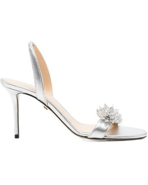 Mach & Mach Crystal-Embellished Sandals - White