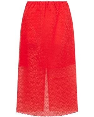 Cecilie Bahnsen Embroidered Tulle Midi Skirt