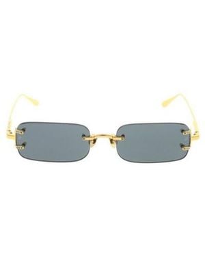 Linda Farrow Taylor Rectangular Frame Suanglasses - Blue