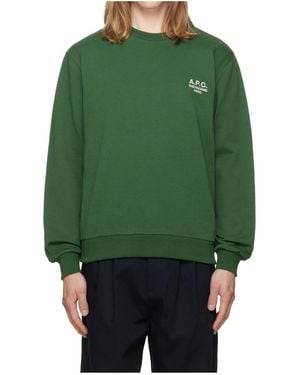 A.P.C. Standard Rue Madame Pullover Sweatshirt - Green