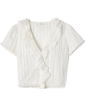 Doen Pintucked Organic Cotton-Voile Blouse - White