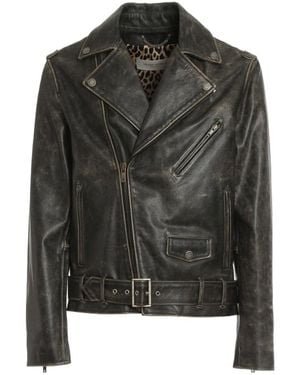 Golden Goose Zipped Biker Jacket - Black