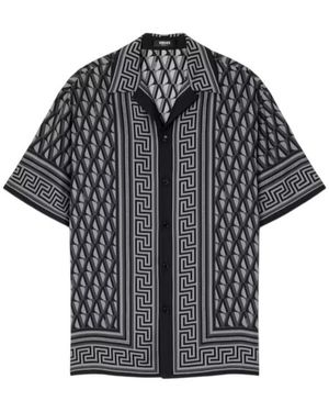 Versace Pattern-Printed Short-Sleeved Shirt - Black