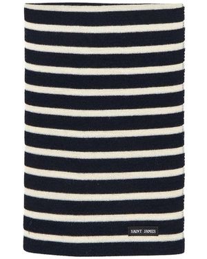 Saint James Striped Knitted Scarf - Blue