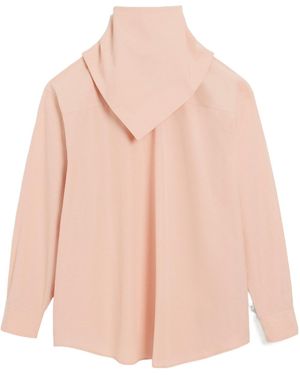 Ami Paris Bandana-Collar Cotton Blouse - Pink