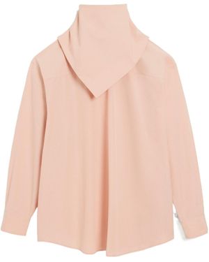 Ami Paris Bandana-Collar Cotton Blouse - Pink