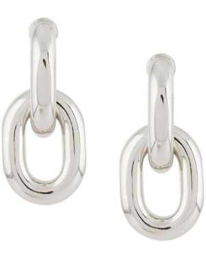 Rabanne Xl Link Hoop Earrings - White