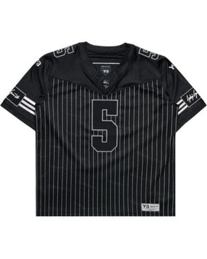 Y-3 Elite 5 Striped Long-Sleeve Football Jersey T-Shirt in Blue
