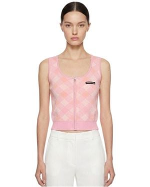 Marissa Chiara Zippered Knitted Vest - Pink