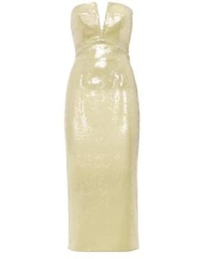 Roland Mouret Sequined Strapless Corset Dress - Yellow