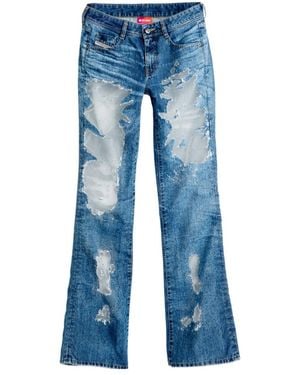 DIESEL X Tinder 1969 D-Ebbey Devoré-Detail Jeans - Blue