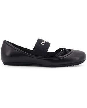 Dior Leather Ballerinas Flat With Elastic Band - White