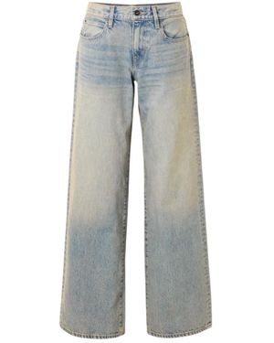 SLVRLAKE Denim Mica Low-Rise Wide-Leg Jeans - Blue
