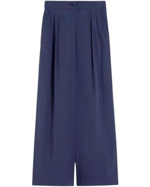 Weekend by Maxmara Wide-Leg Casual Pants - Blue