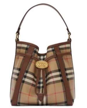 Burberry Mini Check Bucket Bag - Brown